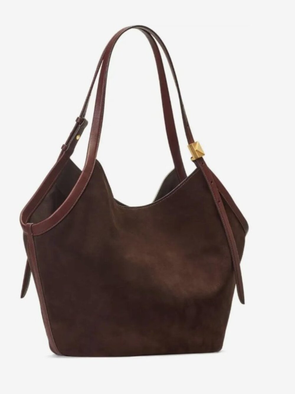Kate Spade Deco Suede Tulip Tote Bag -- Hot Fudge